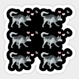 siberian husky dog pattern Sticker